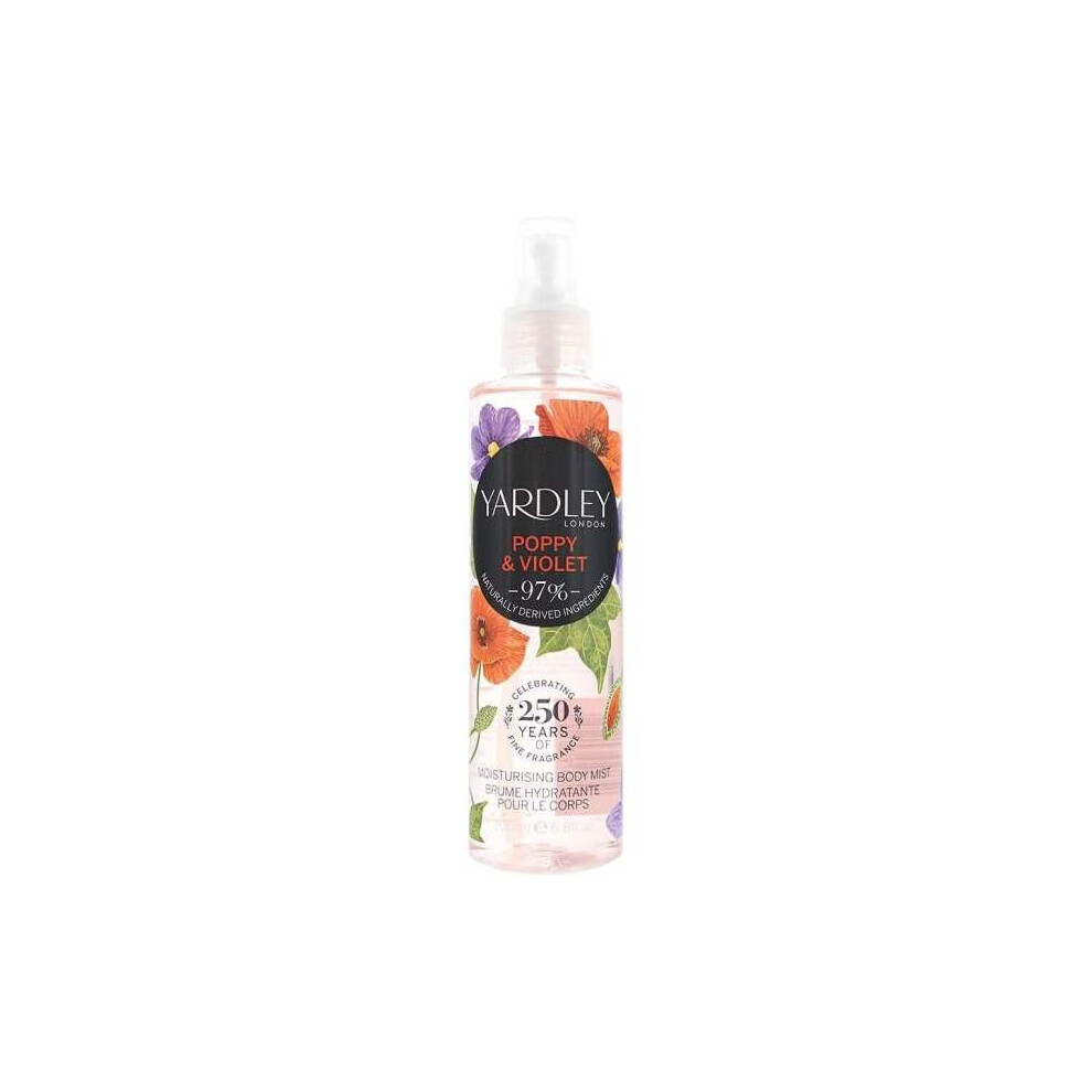 Yardley Body Mist Poppy & Violet Moisturising 200ml