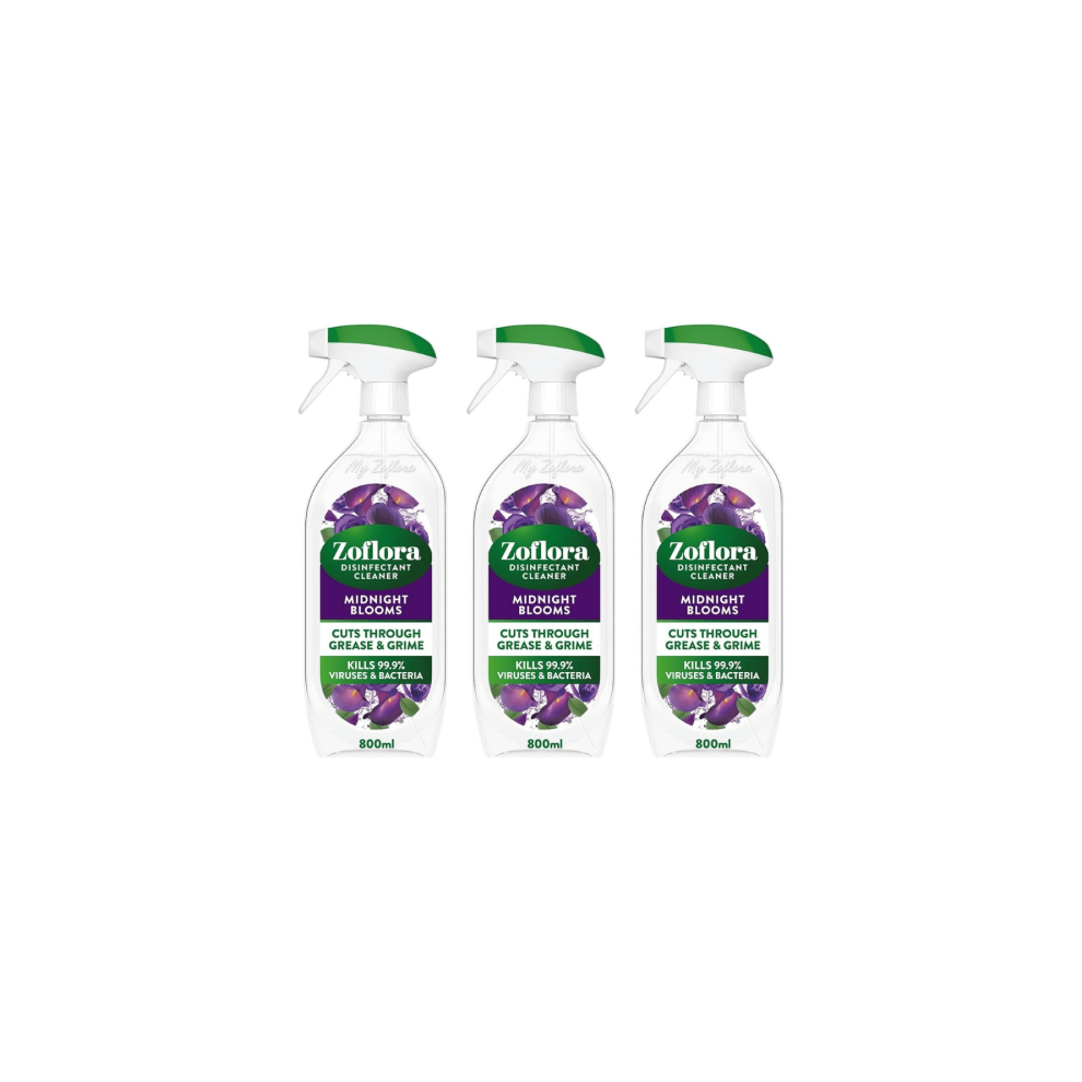 Zoflora Multi-Purpose Disinfectant Cleaner Midnight Blooms 800ml - Pack of 3