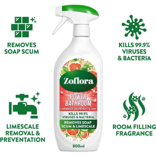 Zoflora Zoflora Power Bathroom Cleaner Grapefruit & Lime 800ml 2