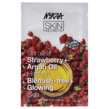 Masque en Tissu Secrets de Peau - Fraise et Huile d'Argan par Nykaa Naturals - 1 Masque