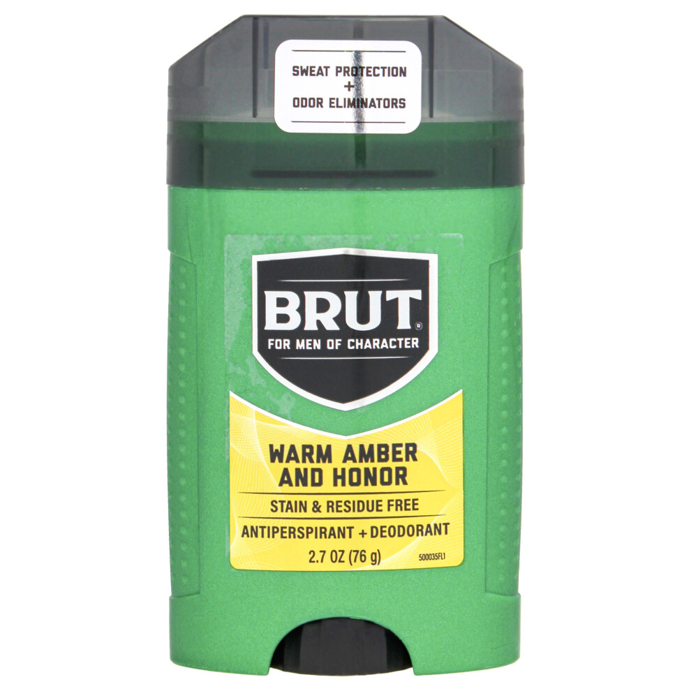 Warm Amber and Honor Antiperspirant Deodorant by Brut for Men - 2.7 oz Deodorant Stick
