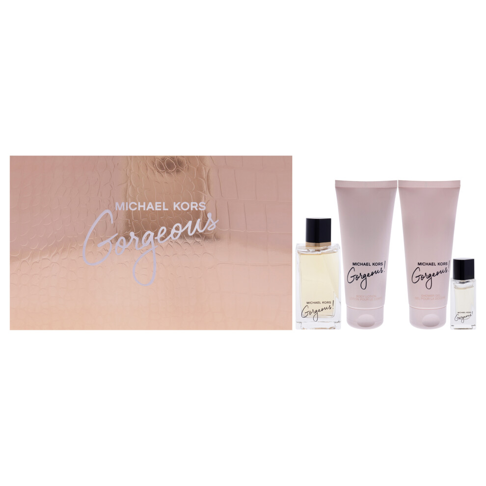 Michael Kors Gorgeous! Gift Set 100ml EDP + 100ml Body Lotion + 100ml Shower Gel + 5ml EDP