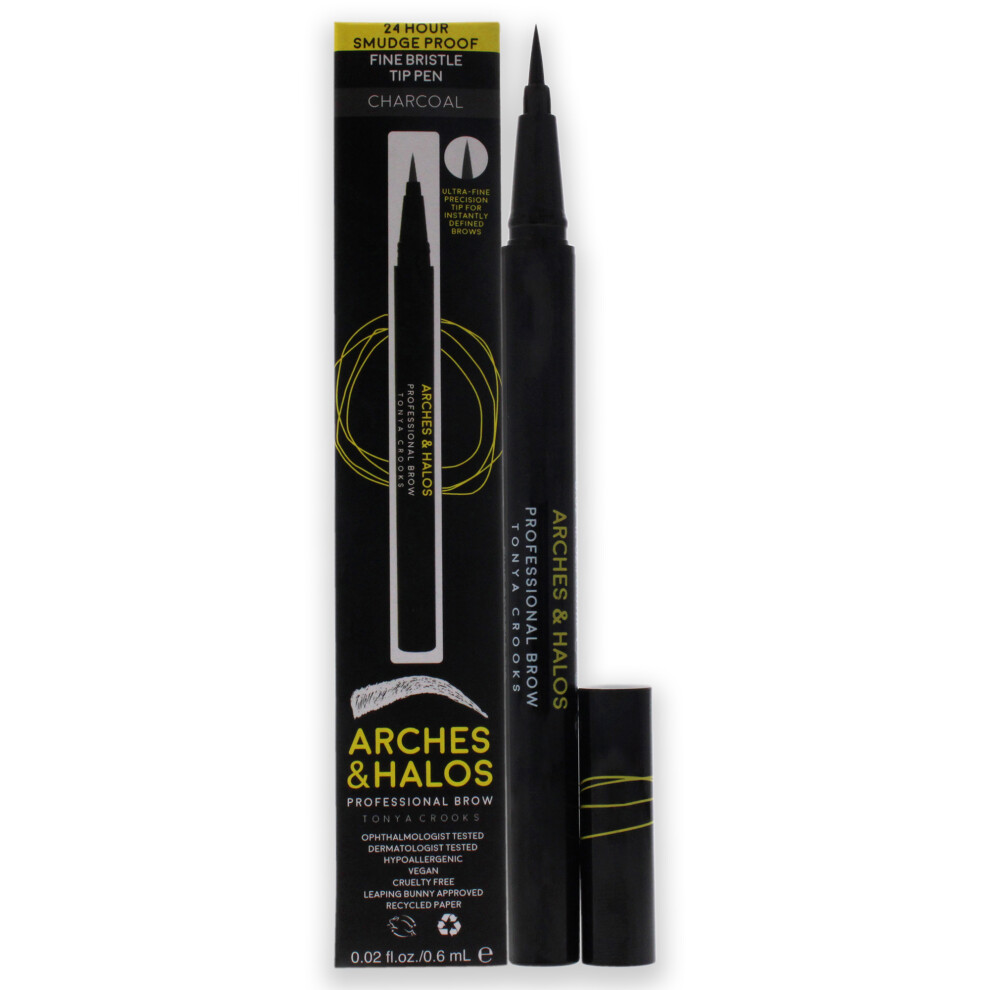 Arches And Halos Fine Bristle Tip Pen - Charcoal By For Women - 0.02 Oz Eyebrow Pen