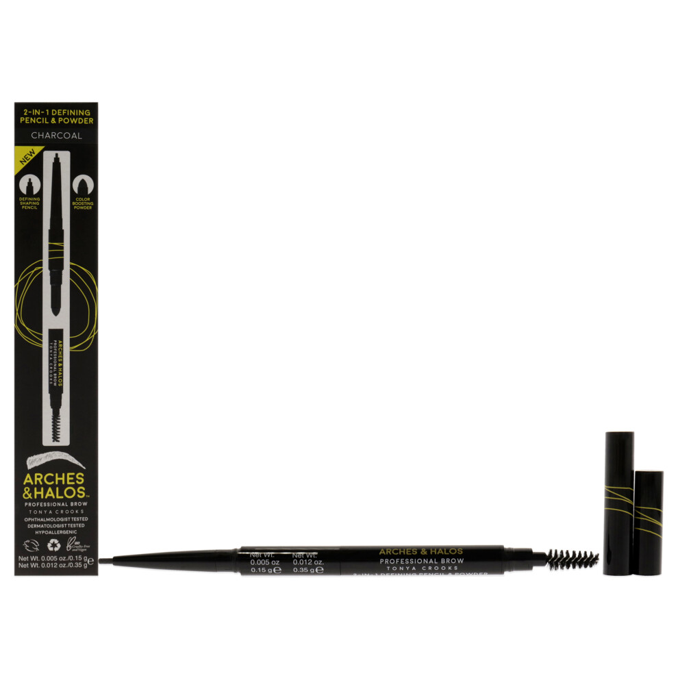 Arches And Halos 2-In-1 Defining Eyebrow Pencil And Powder - Charcoal By For Women - 0.017 Oz Makeup