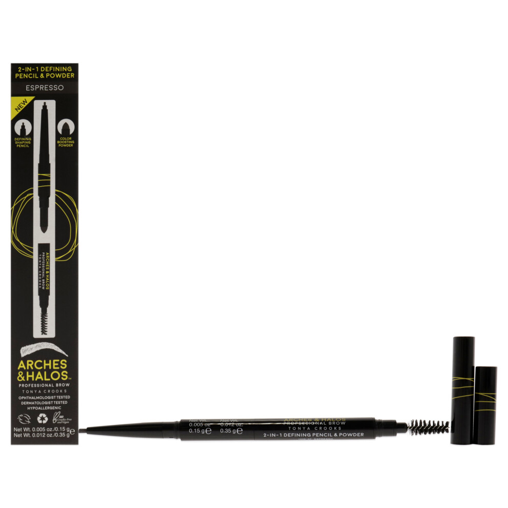 Arches And Halos 2-In-1 Defining Eyebrow Pencil And Powder - Espresso By For Women - 0.017 Oz Makeup
