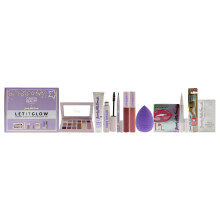 Let It Glow Make Up and Teeth Whitening Set by Carter Beauty for Women - 10 Pc 0.63oz Mixed Face and Eye Palette- Cherry Bomb