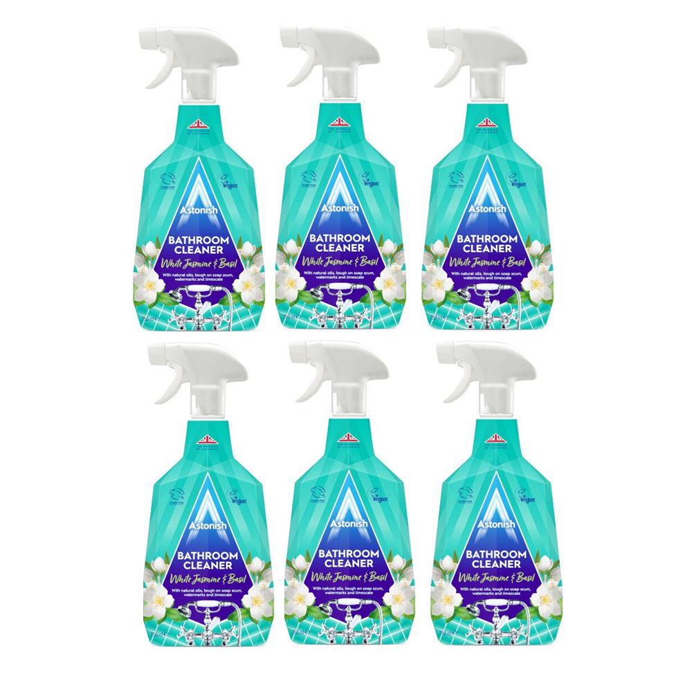 Astonish Bathroom Cleaner White Jasmine & Basil Spray 12x 750ml Bulk Cleaning