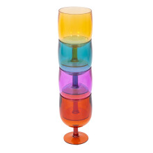 Set of 4 Stackable Wine Glasses Goblets Summer Party Dining Picnic BBQ
