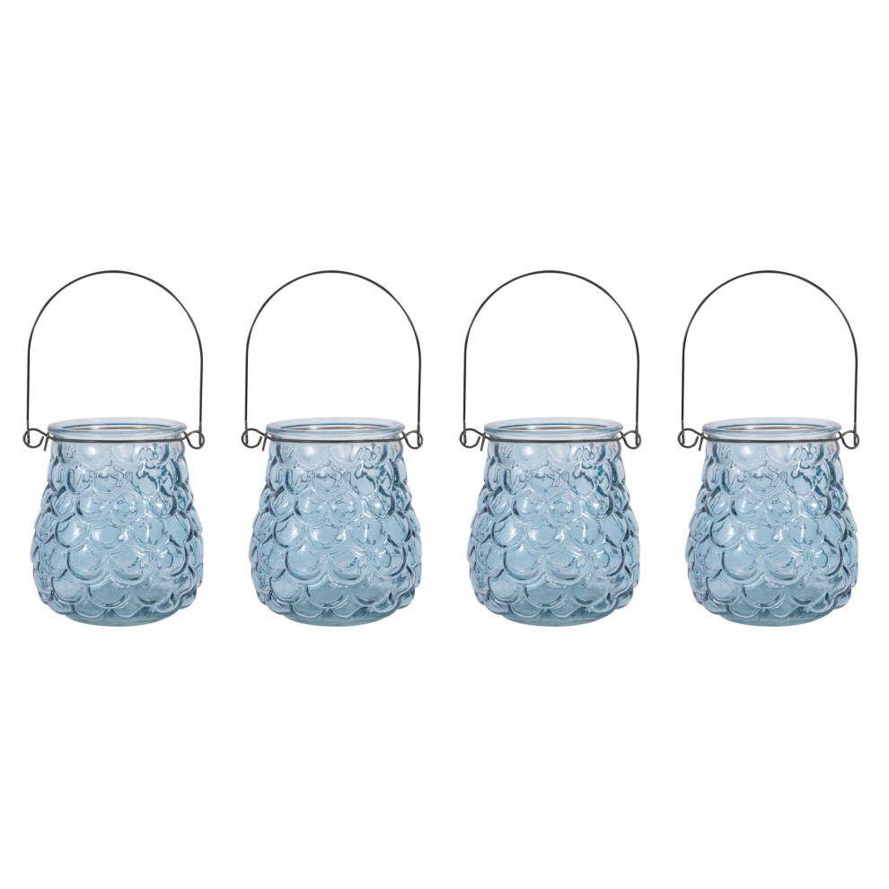 Yã¶L Light Embossed Glass Hanging Tea Candle Holders Summer Garden Table