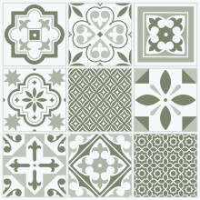 Oriental Green Floor Tiles Self Adhesive Vinyl Flooring Kitchen Bathroom 1m²