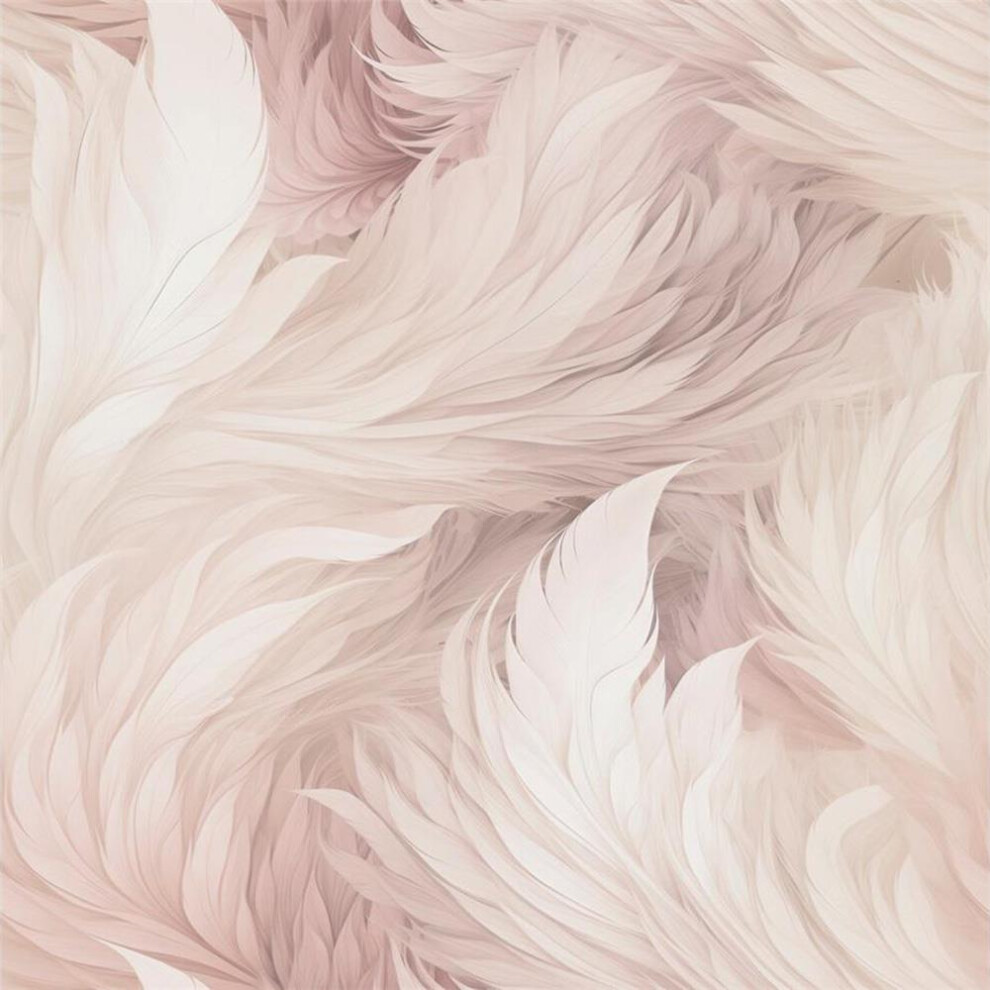 Muriva Plumes Blush Wallpaper Feathers Shiny Stylish Glamorous