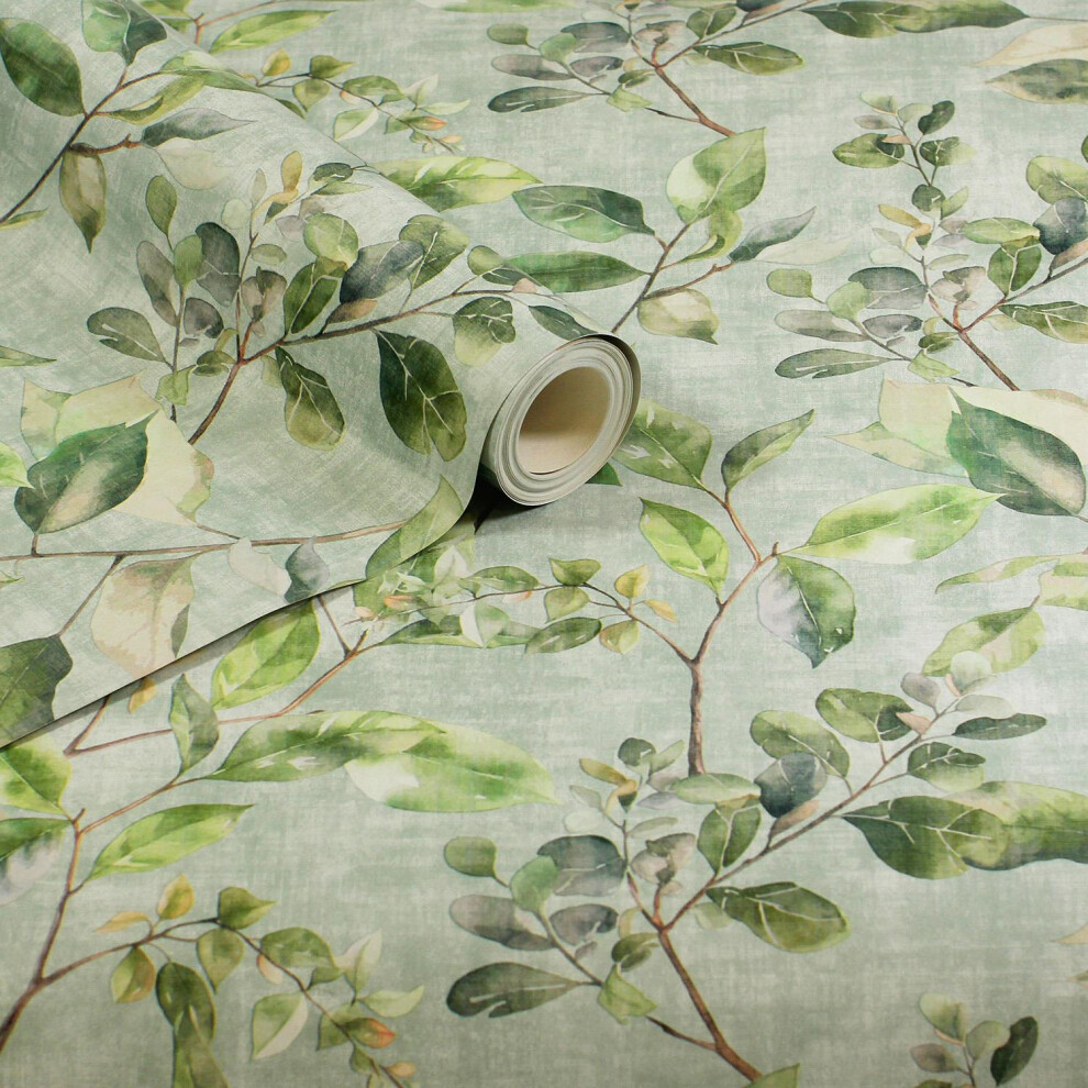 Arthouse Spring Sprig Wallpaper Naturistic Leaves Botanical Green