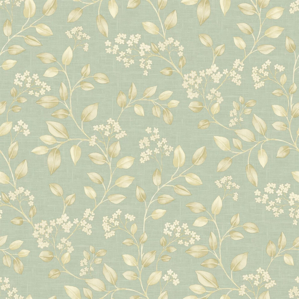 ** SAMPLE Grandeco Blossom Trail Sage Green Wallpaper (53x53) - Image 4