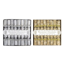 Mini Christmas Crackers Pack of 16 Breakfast Saucer Crackers Gold Xmas