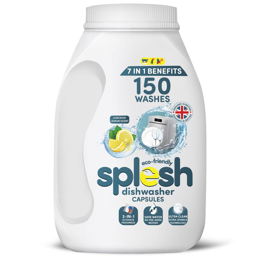 (Buy 1) Splesh 3 in 1 Dishwasher Tablets, 150 Capsules