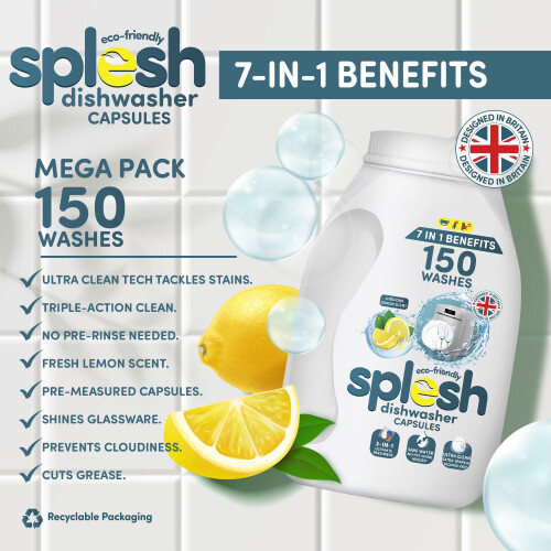 (Buy 2) Splesh 3 in 1 Dishwasher Tablets, 150 Capsules 2