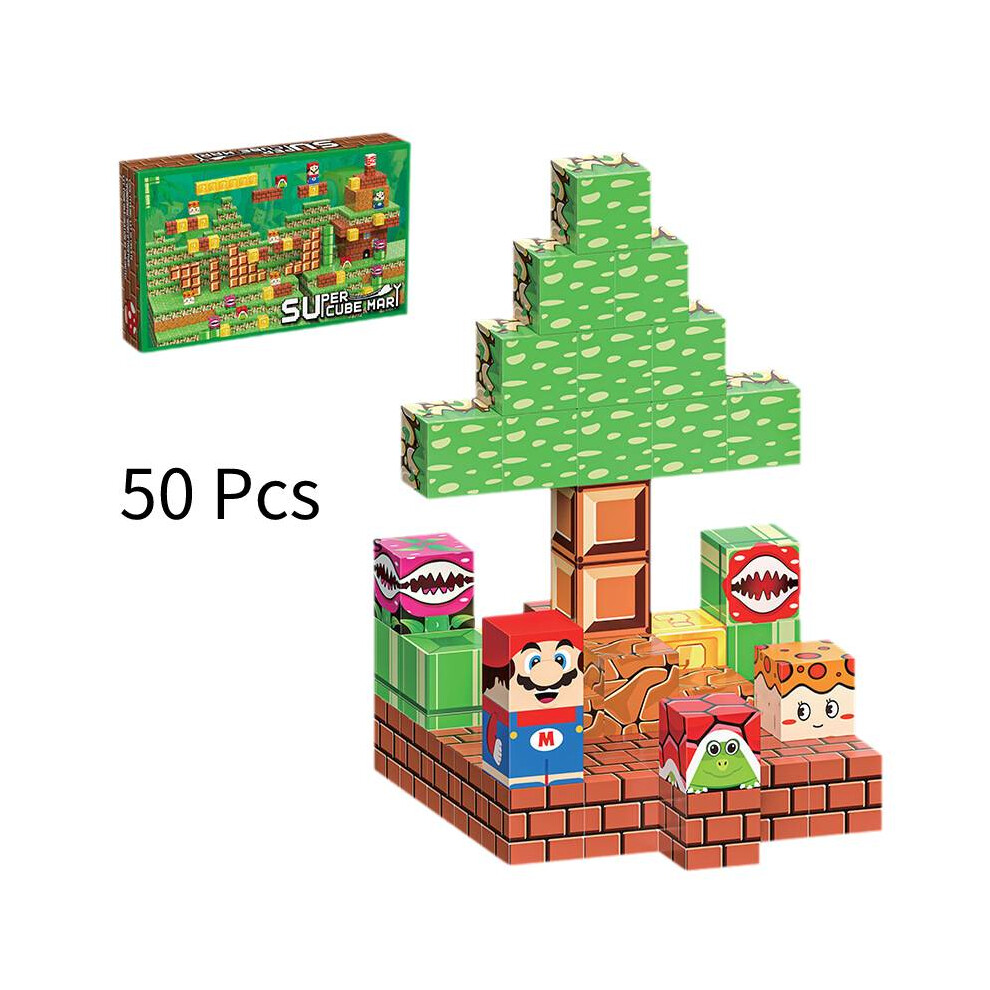 (Mario Tree) Magnetic Minecraft Building Blocks Set Diy Kit Construction Toys For Kids Game