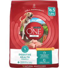 Purina One Plus Digestive Health Formula Dry Dog Food Natural with Added Vitamins, Minerals and Nutrients - 16.5 lb. Bag