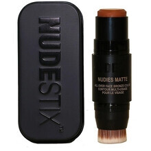 Nudestix Nudies Matte Crème Bronzer 3-in-1 Gezichtskleur voor Gezicht, Ogen en Lippen met Blend Borstel (Beach Babe)