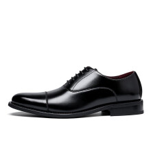 (Black , UK 8/EUR41) Mens Smart Memory Foam Shoes Casual Lace Up Brogue Work Office Oxford Shoes Size