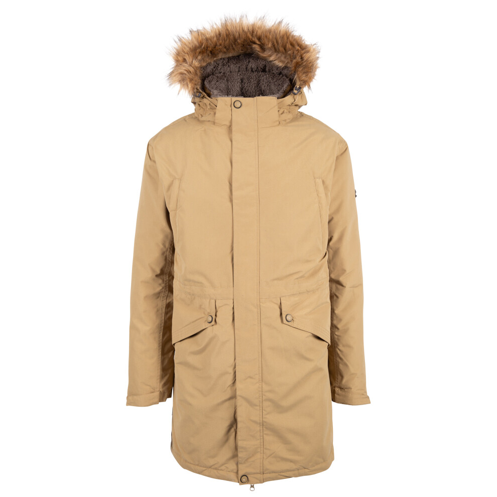 (XL, Cashew) Trespass Mens Parka Jacket Padded Verton