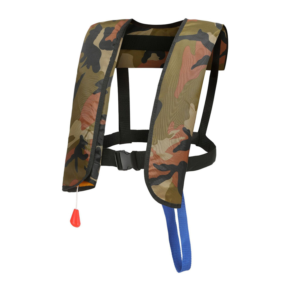 (Green camouflage) Automatic Inflatable Life Jacket Professional Swimming Fishing Vest Water Sports Surfing Kayak Ski Rescue Safety Life Jacket