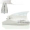 (white) MACHSWON Shark Fin Signal Antenna, Car Antenna Car Radio Shark Warning Flash Lamp for AM/FM Car Roof Radio Silver 1