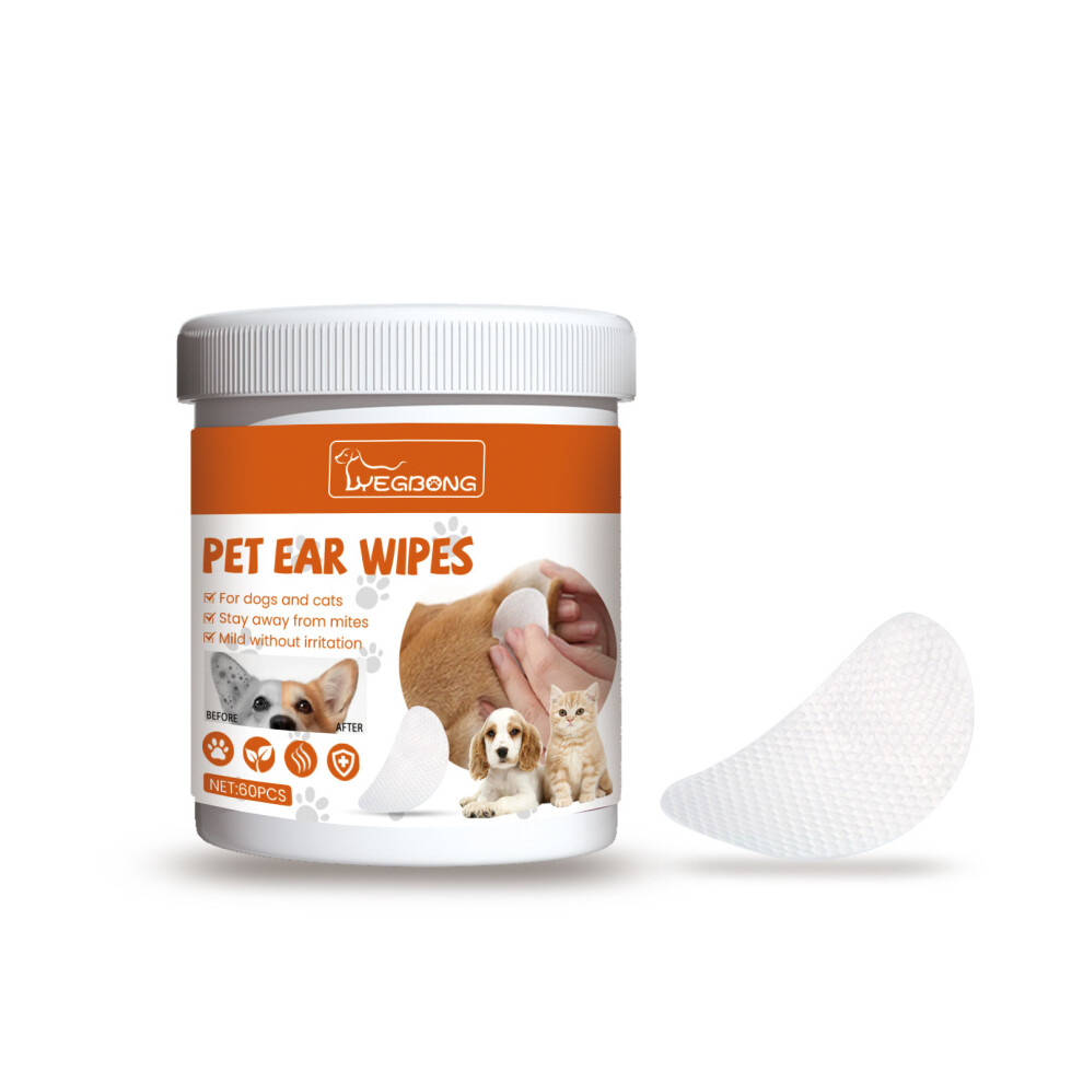 (60pcs) Pet Ear Wipes Gentle Cleansing And Deodorizing Cleaning Supplies For Pet Ears