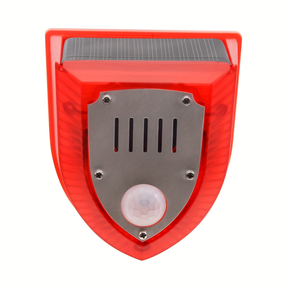 (N911M) Solar Security Alarm Lights, 129dB Gunshot Sounds & Dog Barking Sound & Light Strobe Light