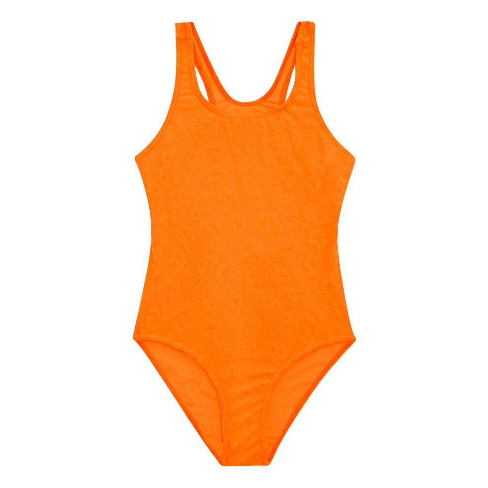 (5-6 Years, Satsuma) Regatta Girls Katrisse Floral Textured One Piece Swimsuit