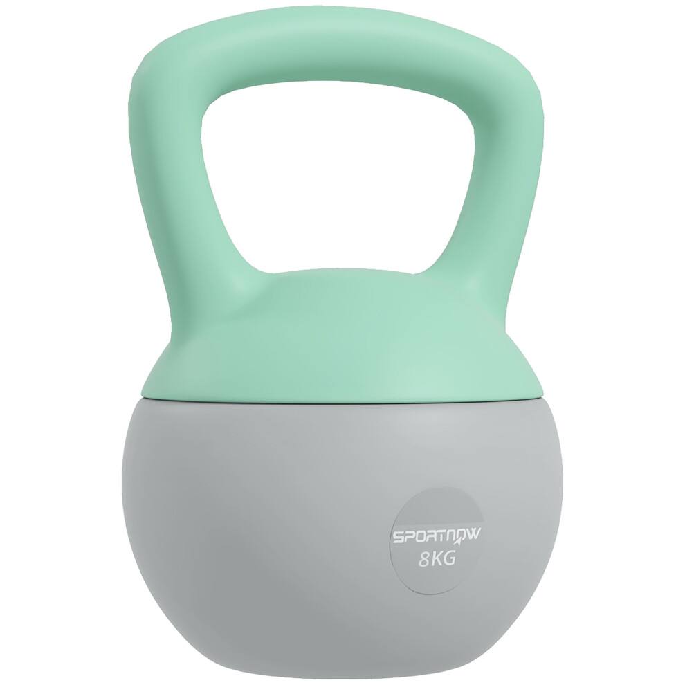 SPORTNOW 8KG Kettlebell With Soft Body And Non-Slip Handle, Grey And Green