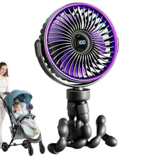 (Black) Fan for Cart Stroller Fan Portable Outdoor Fan Clip On for Baby Portable Stroller Fan 5 Speeds Fan Clip On Flexible Pram Fan