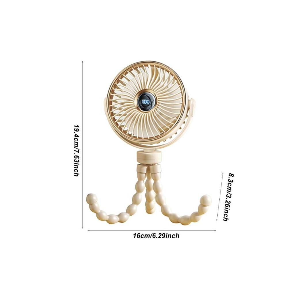 (Blue) Fan for Cart Stroller Fan Portable Outdoor Fan Clip On for Baby Portable Stroller Fan 5 Speeds Fan Clip On Flexible Pram Fan