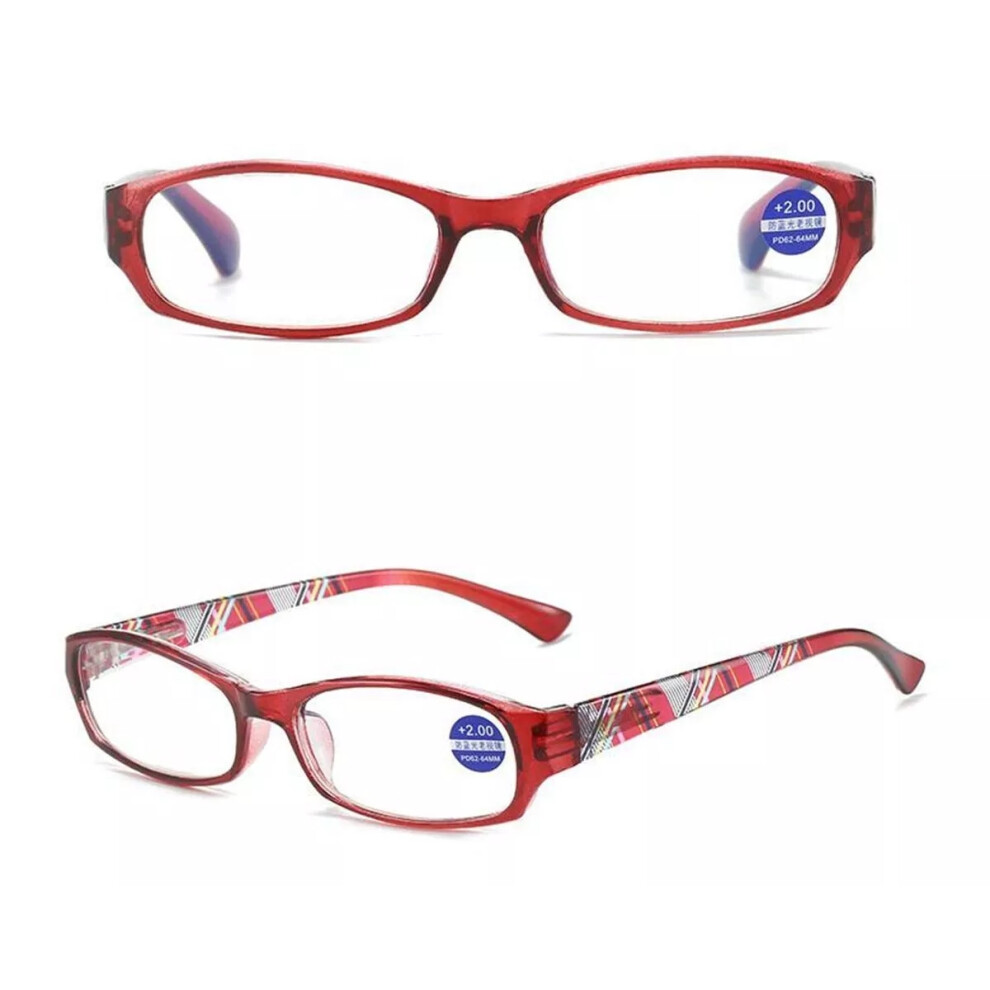 (3 Pieces Red, +3.00 strength) Women Adjustable Stylish Flower Reading Glass +1.0~+4.5 5.0 5.5 +6.0 Customized-image-OPC-PDYCRHD-NEW