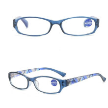 (Blue, +3.50 strength) Women Adjustable Stylish Flower Reading Glass +1.0~+4.5 5.0 5.5 +6.0 Customized