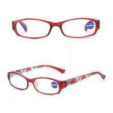 (Red, +4.50 strength) Women Adjustable Stylish Flower Reading Glass +1.0~+4.5 5.0 5.5 +6.0 Customized