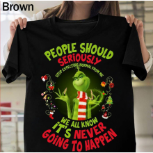 (YT827-A Black, S) LADIES MEN The Grinch T-Shirt WOMEN Christmas Xmas T Tee Grinch TOPS