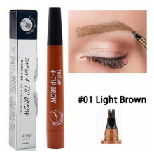 (Light brow) 4 Point Eyebrow Pencil Waterproof Liquid Eyebrow Pen Makeup Long Lasting 4 Fork Tip Brow Pen Cosmetic Microblade Brow Pencil