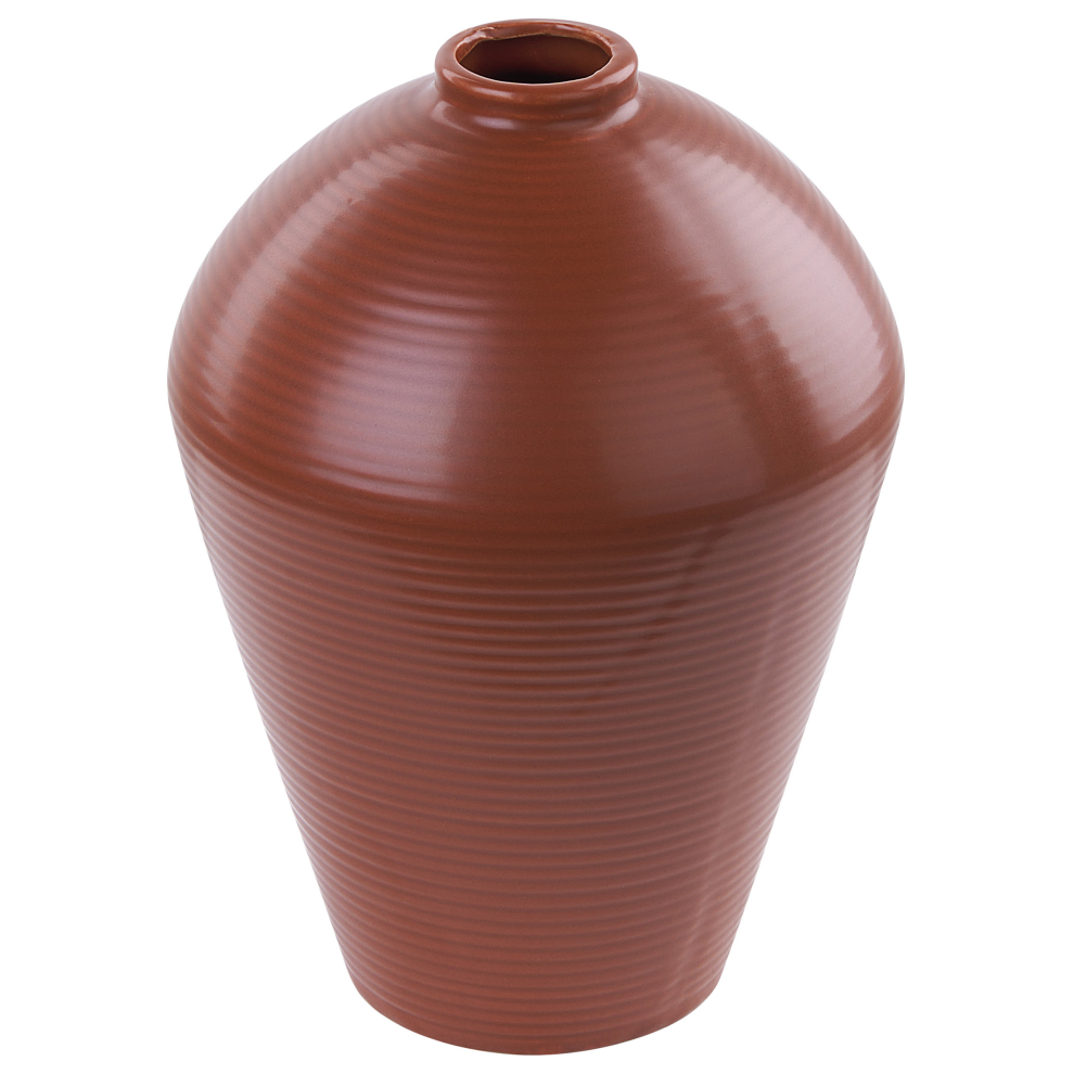 Flower Vase XANTHI Ceramic 22 cm Brown