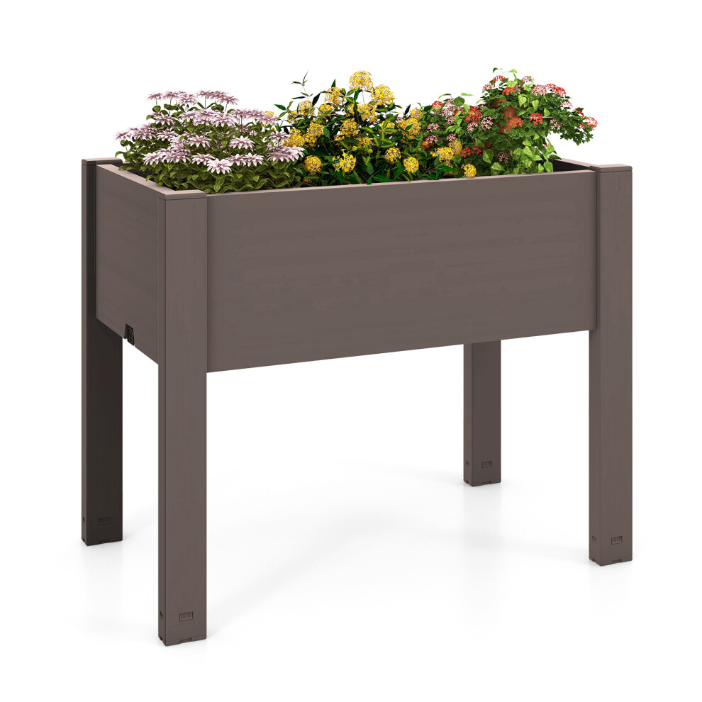 53L Self-Watering Planter Box Stand Grow Box W/ Drainage Hole