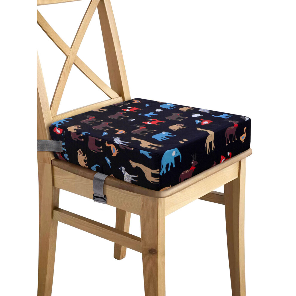 (Black animals) Children Highchair Pad 8cm Booster Seat Cushion
