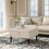 Living And Home Square Tufted Linen Storage Ottoman 1