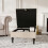 Living And Home Square Tufted Linen Storage Ottoman 2
