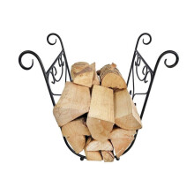 Log Holder 52 cm Scrolled Design Scooped Shape Steel Rack Garden Pride
