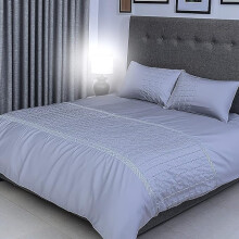 Flax Linen Belva Design Duvet Cover Set Silver (Super King )