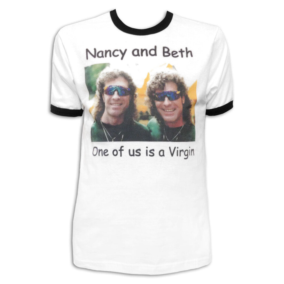 (XXL) Nancy And Beth Virgin White/Black Ringer Tee S