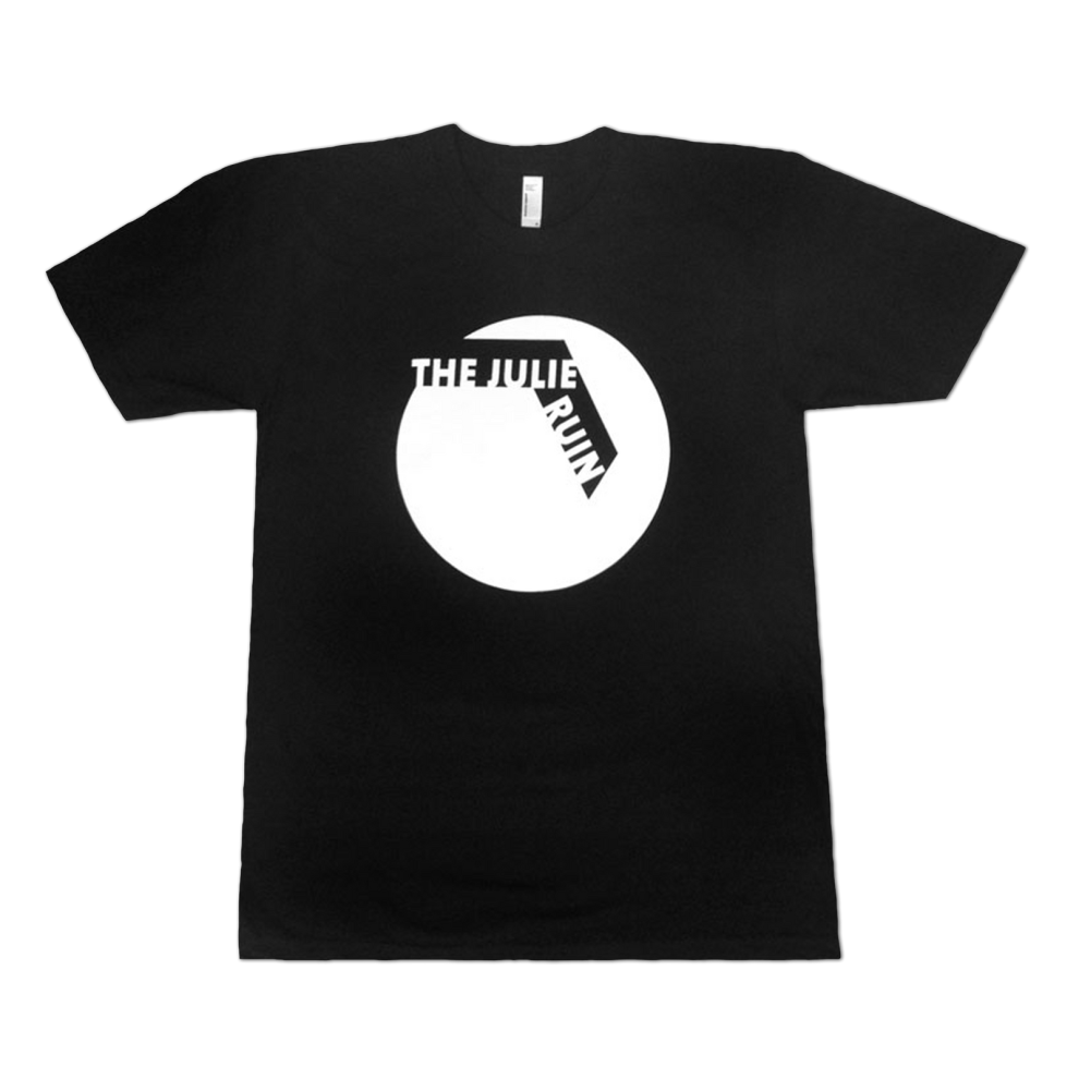 (M) The Julie Ruin White Circle on Black T-shirt S