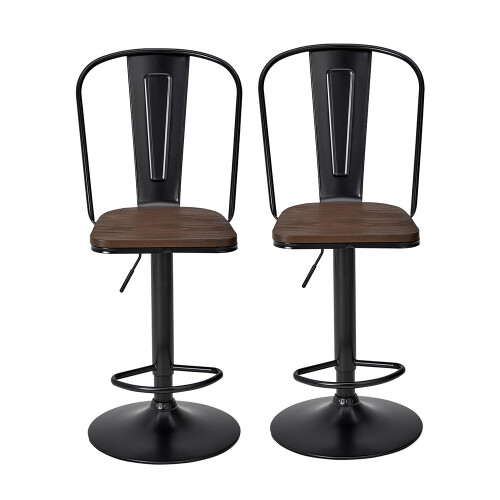 Living And Home 2Pcs Kitchen Adjustable Bar Stools Dining Chairs