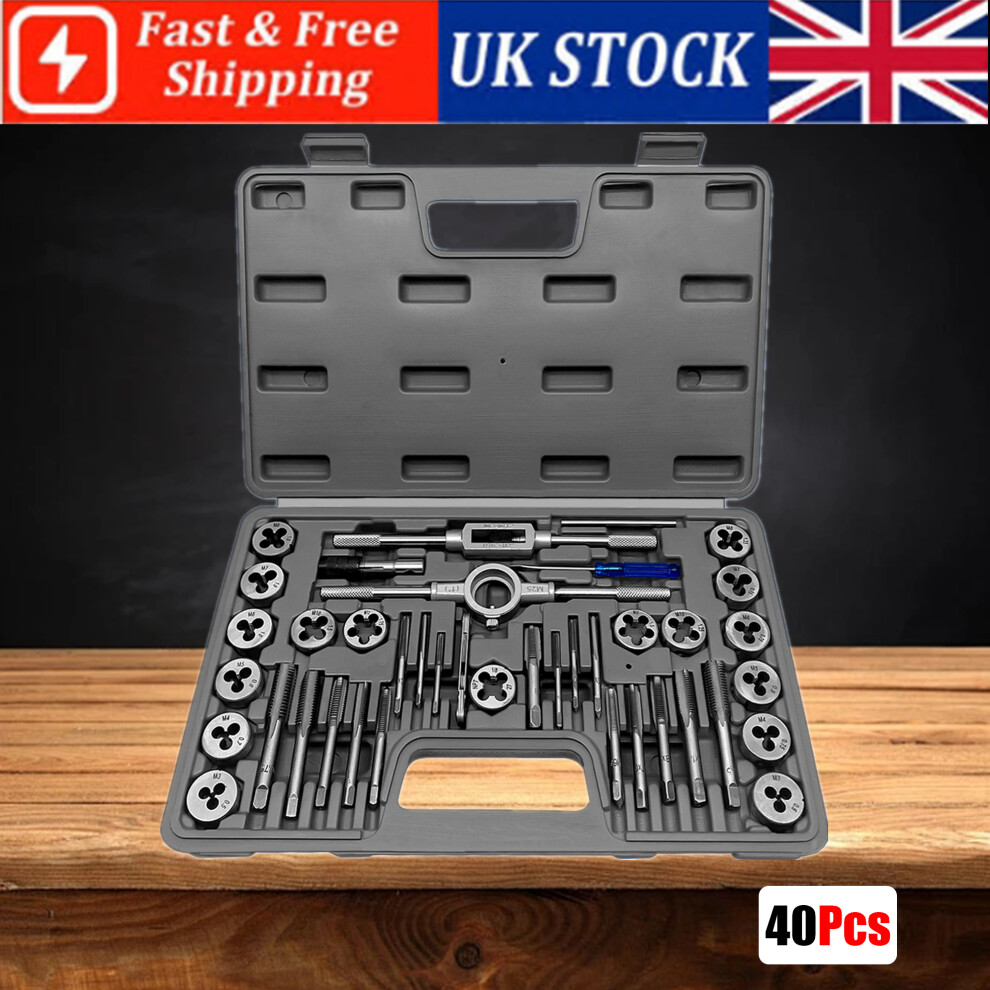 Metric Tap Die Set M3-M12 Nut Bolt Screw Thread Steel 40Pcs 623802714939