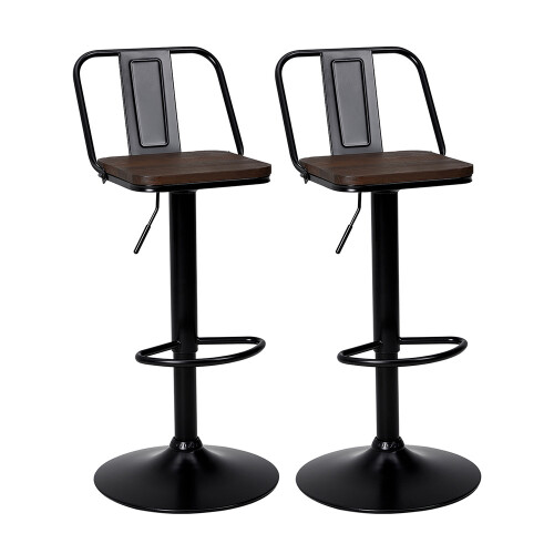 Living And Home 2Pcs Kitchen Adjustable Bar Stools Dining Chairs 1